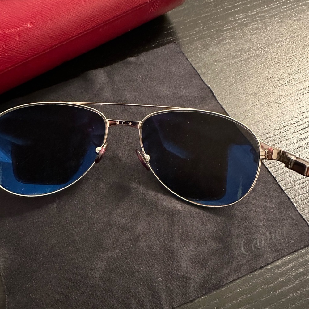 CARTIER Santos-Dumont Aviator Sunglasses 130 - Picture 8 of 9